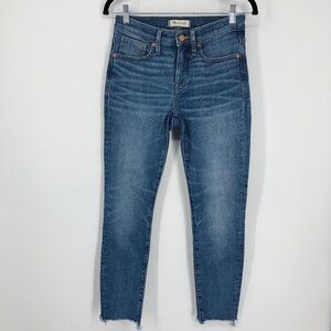 Madewell Womens High-Rise Skinny Crop Jeans Size 26‎ Blue Raw Hem Style H5803